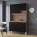 Kit Cozinha 5P 3G 120 cm Vitoria Savana Preto Mobbs