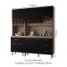 Kit Cozinha 9P 4G 180 cm Vitoria Savana Preto Mobbs