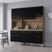Kit Cozinha 9P 4G 180 cm Vitoria Savana Preto Mobbs