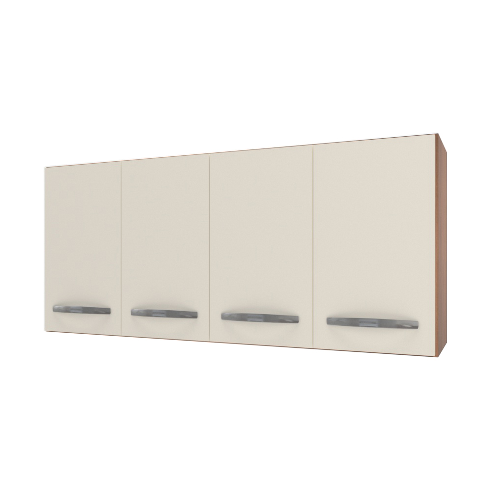 Armário Aéreo Suspenso 118 cm Mara 4 portas Savana frente Off-White 