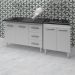 Armário Cozinha Gabinete Pia De 120 Cm Bianca Com Balcão Cooktop 5 Bocas Branco Jade 