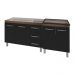Armário Cozinha Gabinete Pia De 120 Cm Bianca Com Balcão Cooktop 5 Bocas Savana Frente Preta Jade 