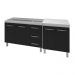 Armário Cozinha Gabinete Pia De 120 Cm Bianca Com Balcão Multiuso Micro-ondas Branco Frente Preta Serena 