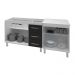 Armário Cozinha Gabinete Pia De 120 Cm Bianca Com Balcão Multiuso Micro-ondas Branco Frente Preta Serena 
