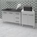 Armário Cozinha Gabinete Pia De 120 Cm Bianca Com Balcão Multiuso Micro-ondas Branco Serena 