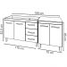 Armário Cozinha Gabinete Pia De 120 Cm Bianca Com Balcão Multiuso Micro-ondas Branco Serena 