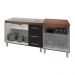 Armário Cozinha Gabinete Pia De 120 Cm Bianca Com Balcão Multiuso Micro-ondas Savana Frente Preta Serena 