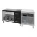 Armário Cozinha Gabinete Pia De 120 Cm Bianca Preto Com Balcão Multiuso Micro-ondas Branco Frente Preta Serena 