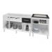 Armário Cozinha Gabinete Pia De 140 cm Camile Com Balcão Cooktop 4 Bocas Branco Frente Preta Jade 