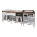 Armário Cozinha Gabinete Pia De 140 cm Camile Com Balcão Cooktop 4 Bocas Savana Frente Preta Jade 