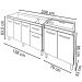 Armário Cozinha Gabinete Pia De 140 cm Camile Com Balcão Cooktop 5 Bocas Branco Jade 
