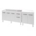 Armário Cozinha Gabinete Pia De 140 cm Camile Com Balcão Multiuso Micro-ondas Branco Serena 