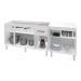 Armário Cozinha Gabinete Pia De 140 cm Camile Com Balcão Multiuso Micro-ondas Branco Serena 