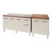 Armário Cozinha Gabinete Pia De 140 cm Camile Com Balcão Multiuso Micro-ondas Savana Frente Off-white Serena 