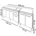 Armário Cozinha Gabinete Pia De 140 cm Camile Com Balcão Multiuso Micro-ondas Savana Frente Off-white Serena 