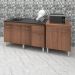 Armário Cozinha Gabinete Pia De 140 cm Camile Com Balcão Multiuso Micro-ondas Savana Serena 