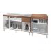 Armário Cozinha Gabinete Pia De 140 cm Camile Com Balcão Multiuso Micro-ondas Savana Serena 