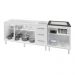 Armário Cozinha Gabinete Pia De 140 cm Carina Com Balcão Cooktop 4 Bocas Branco Jade 