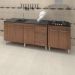 Armário Cozinha Gabinete Pia De 140 cm Carina Com Balcão Cooktop 4 Bocas Savana Jade 