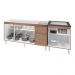 Armário Cozinha Gabinete Pia De 140 cm Carina Com Balcão Cooktop 4 Bocas Savana Jade 