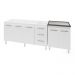 Armário Cozinha Gabinete Pia De 140 cm Carina Com Balcão Cooktop 5 Bocas Branco Jade 