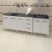 Armário Cozinha Gabinete Pia De 140 cm Carina Com Balcão Cooktop 5 Bocas Branco Jade 