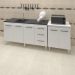 Armário Cozinha Gabinete Pia De 140 cm Carina Com Balcão Multiuso Micro-ondas Branco Serena 