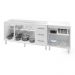 Armário Cozinha Gabinete Pia De 140 cm Carina Com Balcão Multiuso Micro-ondas Branco Serena 