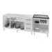 Armário Cozinha Gabinete Pia De 150 cm Diana Com Balcão Cooktop 5 Bocas Branco Jade 