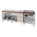 Armário Cozinha Gabinete Pia De 150 cm Diana Com Balcão Cooktop 5 Bocas Savana Frente Off-white Jade 