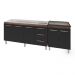 Armário Cozinha Gabinete Pia De 150 cm Diana Com Balcão Cooktop 5 Bocas Savana Frente Preta Jade 
