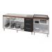 Armário Cozinha Gabinete Pia De 150 cm Diana Com Balcão Cooktop 5 Bocas Savana Frente Preta Jade 