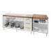 Armário Cozinha Gabinete Pia De 150 cm Diana Com Balcão Multiuso Micro-ondas Savana Frente Off-white Serena 