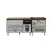 Armário Cozinha Gabinete pia de 120 cm com Balcão Cooktop 4 bocas Savana frente preta 