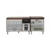 Armário Cozinha Gabinete pia de 120 cm com Balcão Cooktop 5 bocas Savana frente preta 