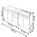 Armário Cozinha Gabinete pia de 120 cm com Balcão Cooktop 5 bocas Savana frente preta 