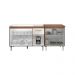 Armário Cozinha Gabinete pia de 120 cm com Balcão multiuso micro-ondas Forno Elétrico Savana frente Off-White 