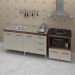 Armário Gabinete Balcão para Pia 138 cm Carina com Balcão para Cooktop 4 Bocas e Forno Elétrico Savana frente Off-White 