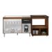 Armário Gabinete pia de 120 cm Anitta com Balcão Cooktop 4 bocas e Forno Elisa Savana frente preta 