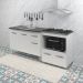 Armário Gabinete pia de 120 cm com Balcão Cooktop 5 Bocas e Forno Branco 