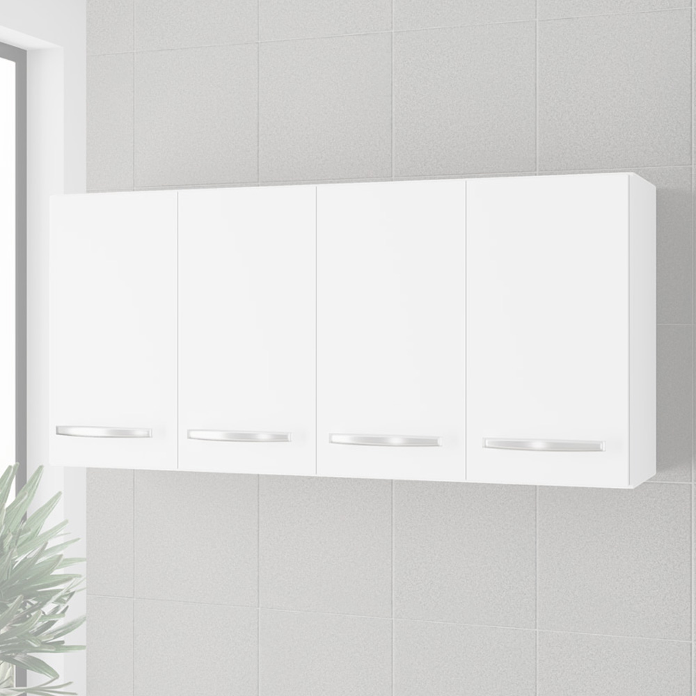 Armario Aereo 120 cm 4P Mara Branco Mobbs