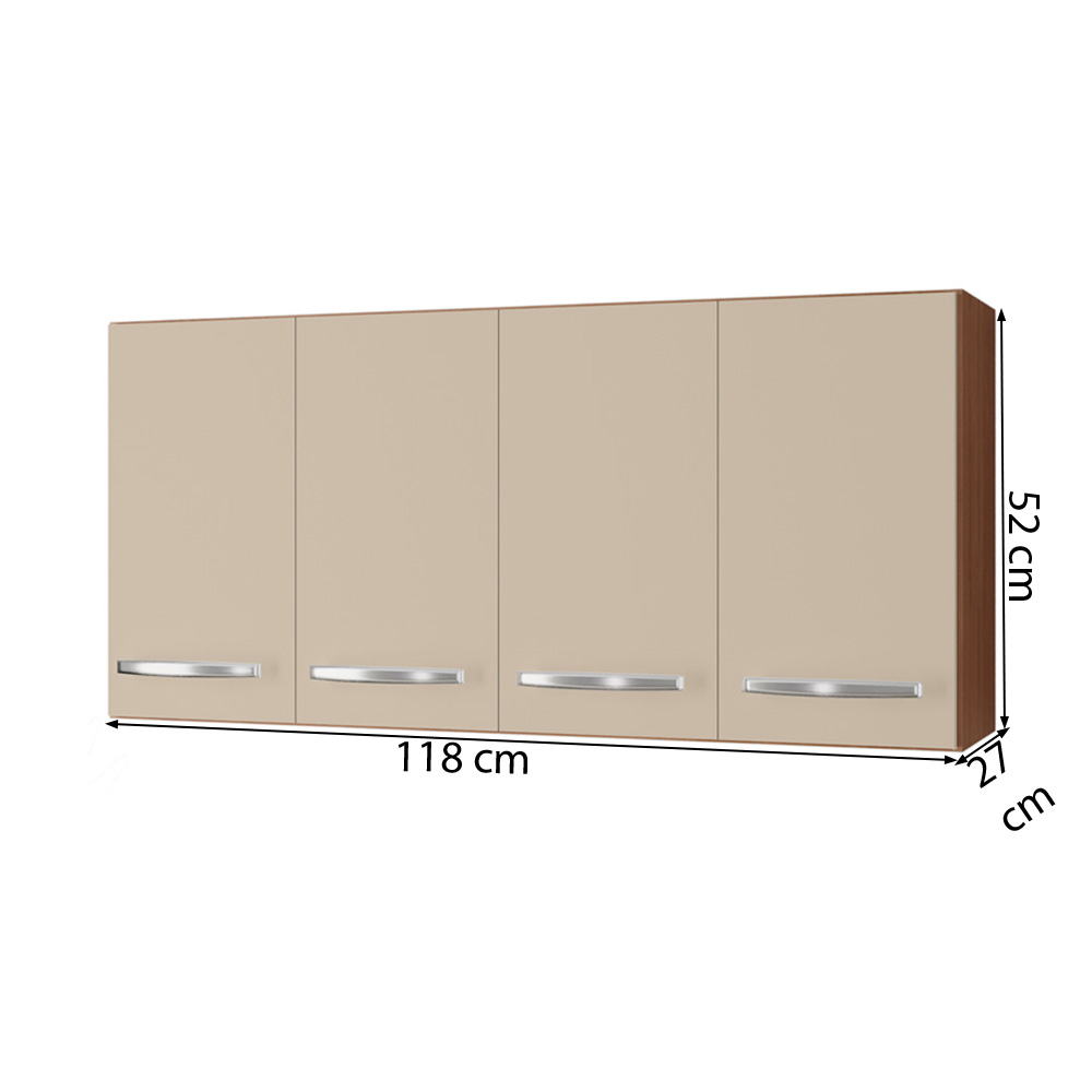 Armario Aereo 120 cm 4P Mara Savana Off White Mobbs