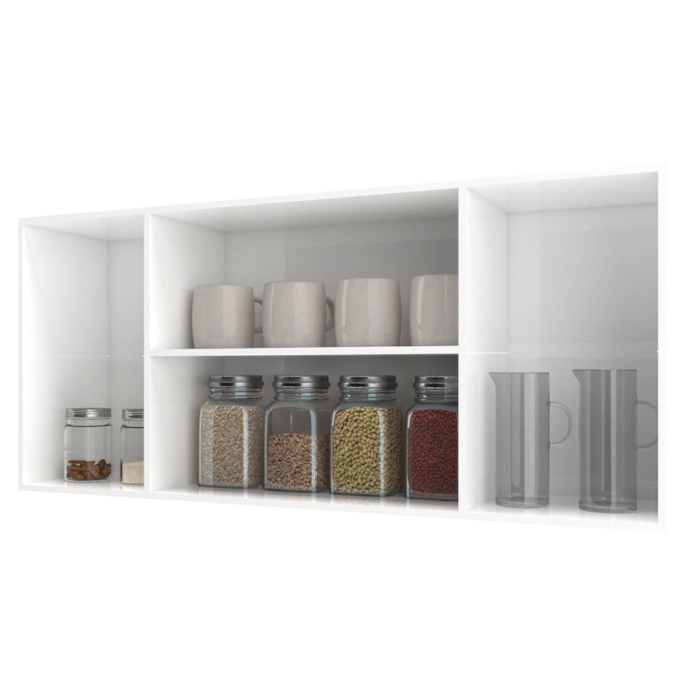 Armario Aereo 4 Portas 120cm 9160 Branco Mobbs