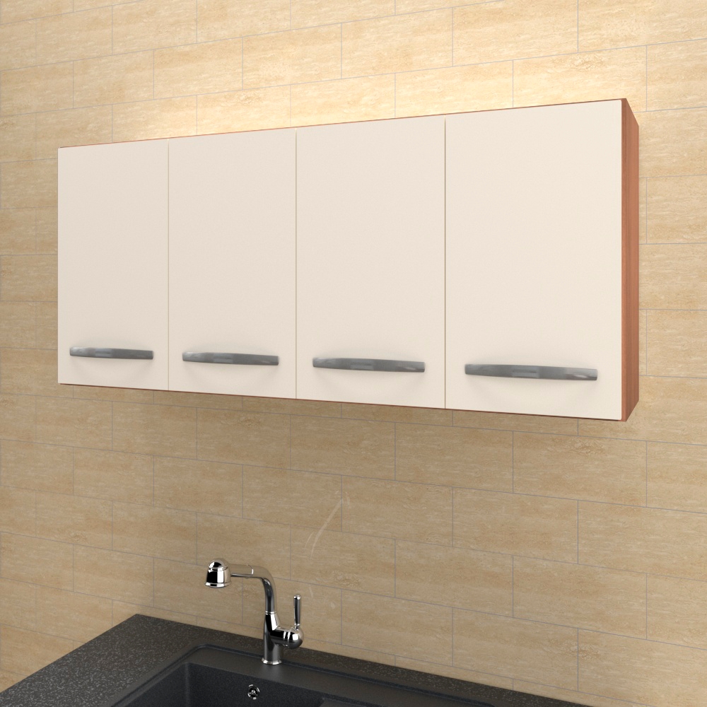 Armario Aereo 4 Portas 120cm 9160 Savana Off White Mobbs