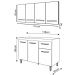 Armario Aereo 4 Portas e Balcao 120cm Branco Mobbs