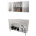 Armario Aereo 4 Portas e Balcao 120cm Branco Mobbs
