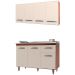 Armario Aereo 4 Portas e Balcao 120cm Savana Off White Mobbs