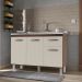 Armario Aereo 4 Portas e Balcao 120cm Savana Off White Mobbs