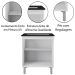 Balcão Cooktop 2 Portas 5 Bocas MDP UV Pés Reguláveis Jasmim Branco
