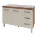 Balcão Cozinha Armário Gabinete para Pia de 120 cm Bianca 2 portas e 3 Gavetas Savana e Off-White 